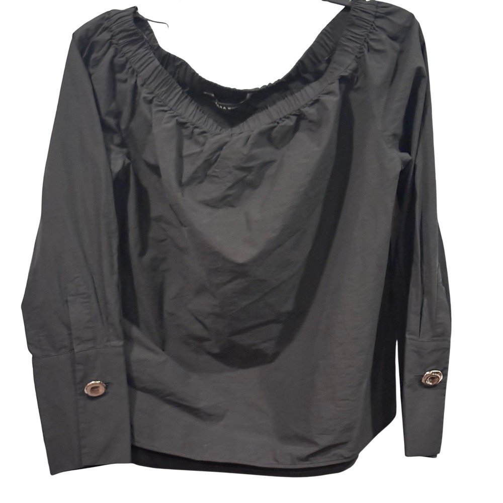 Vampy Goth Glamour Off Shoulder Poplin Blouse Zara M Dark Romance Statement Cuff